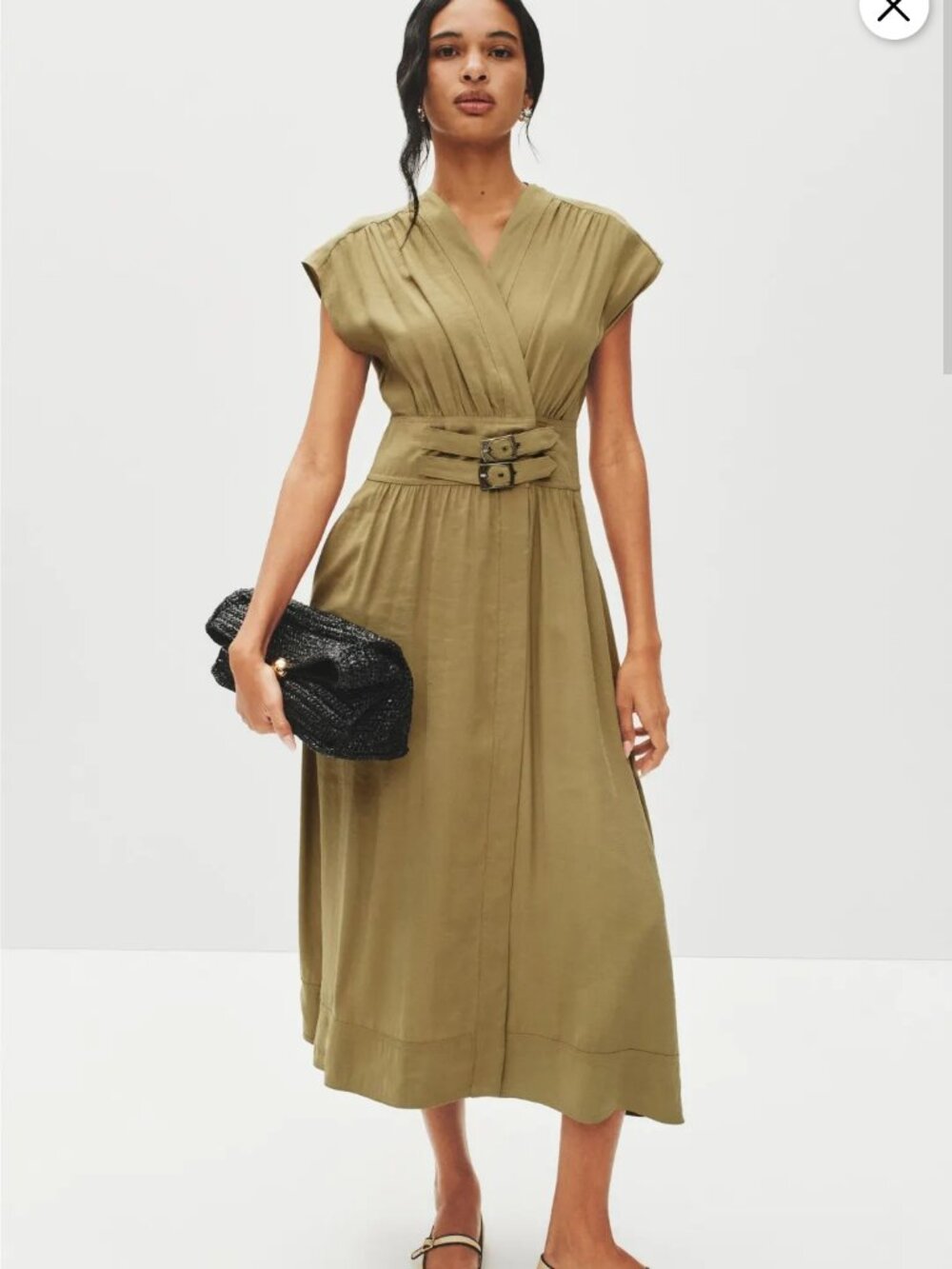 ba&sh Dove Dress Green Modal Size Small MSRP $395